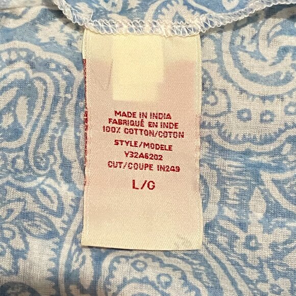 Vintage Y2K Guess Camisole Top Blue Paisley Brown Floral Lace Babydoll Cotton - Picture 15 of 16